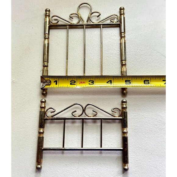 Miniature Bed Frame Base Brass Metal Dollhouse Collectible Furniture Vtg - Picture 7 of 9